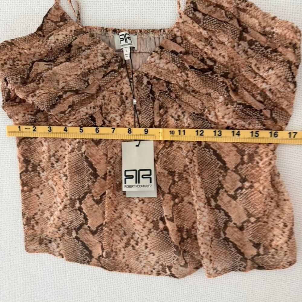 Robert Rodriguez NEW Python Print Vickie Ruched Cami, Large - Picture 2 of 5